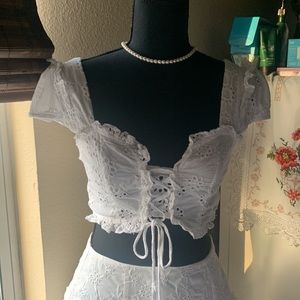Princess Polly white lace top.